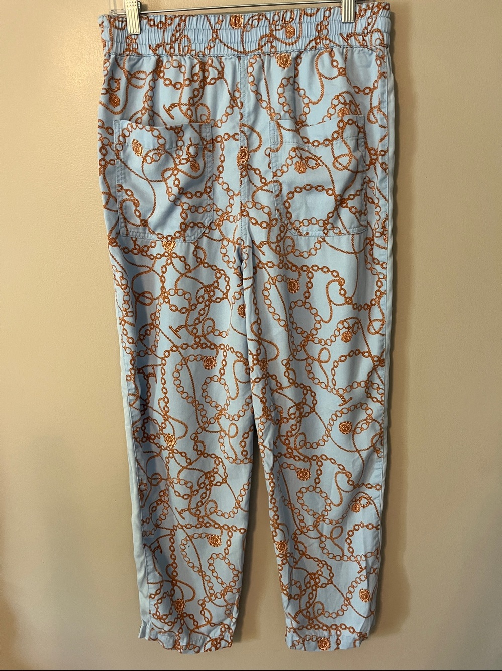 Maeve Anthropologie Kalle Chain Print Drawstring Track Pants Size Small - Picture 6 of 16